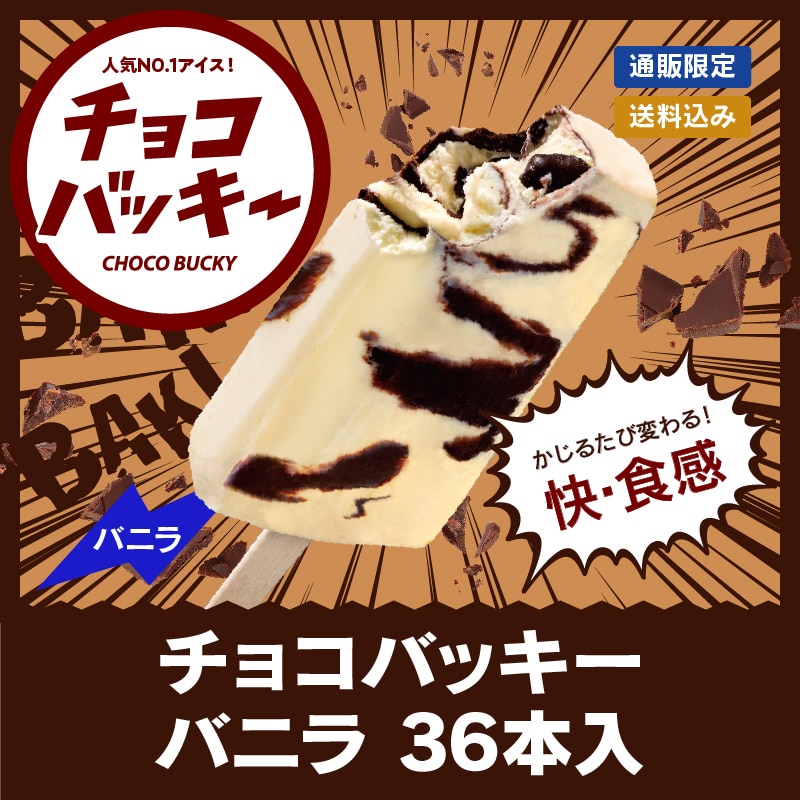 【通販】チョコバッキー　バニラ　36本入　(送料込み)(ドライアイス付き)